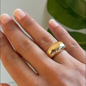 Size 8 Womens Gold Plated Retro Smooth Surface Dome‎ Unisex Finger Ring …
